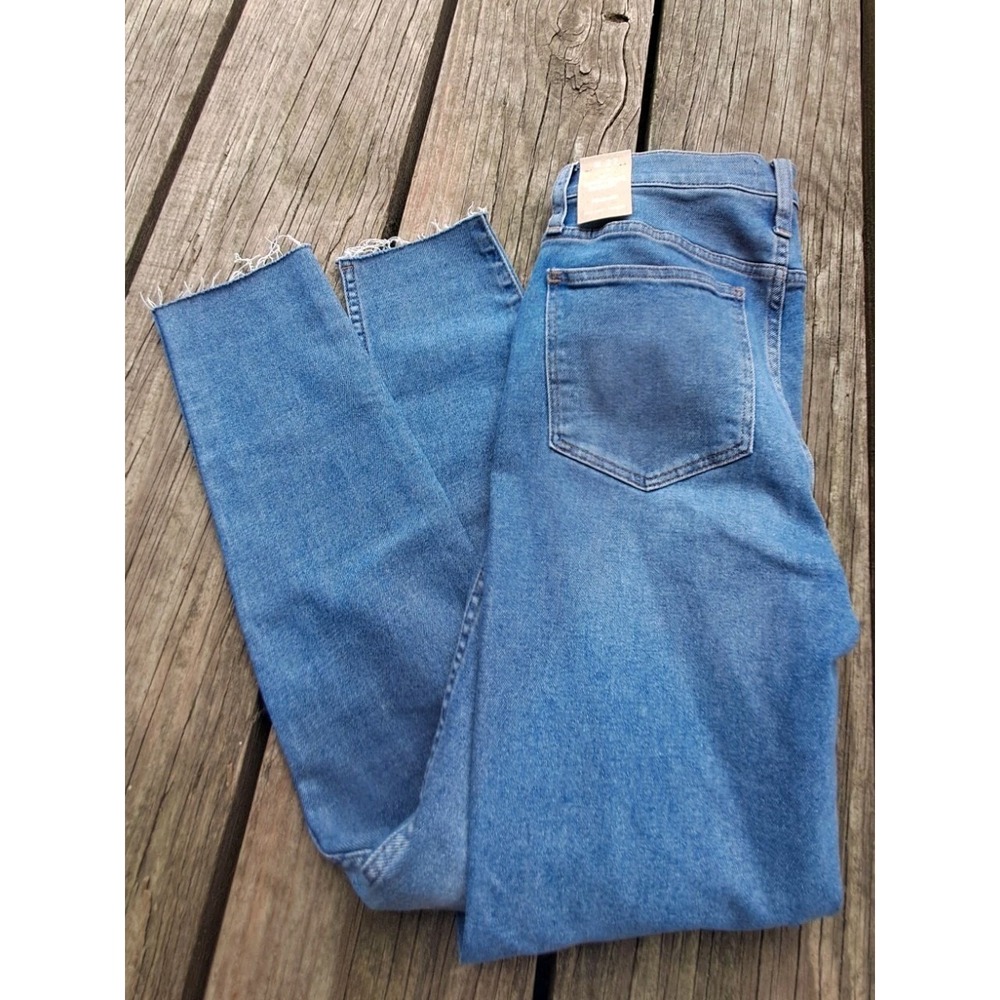 Madewell Women's 9" High-Rise Skinny Jeans Blue Distressed Raw Hem NWT Sz 27 C4
